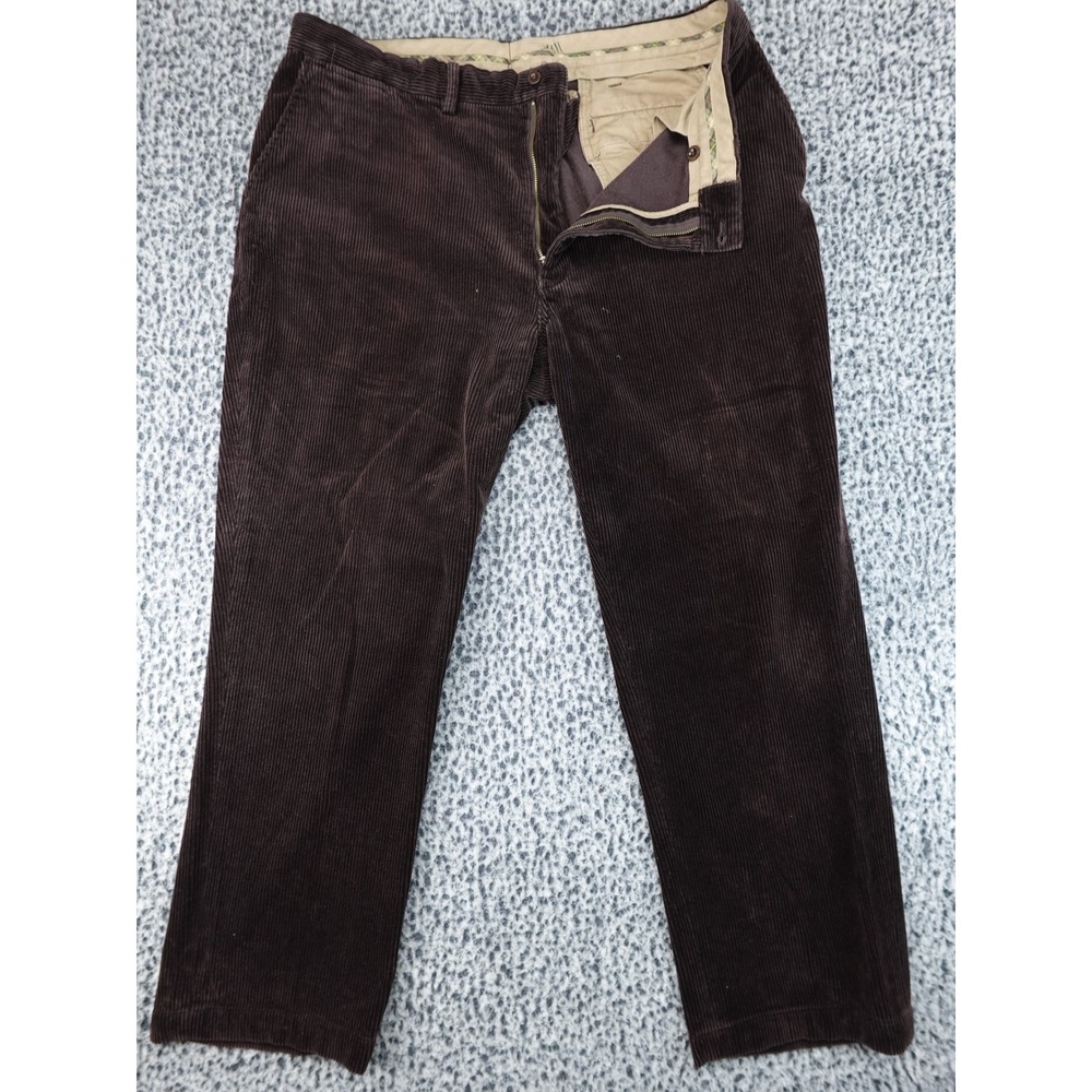 Polo Ralph Lauren Corduroy Trousers Mens 40/32 Brown Wide Wale Straight Leg